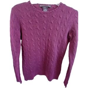 Ralph Lauren Black Label RL Cable Knit Slim Fit Cashmere Sweater Size Medium